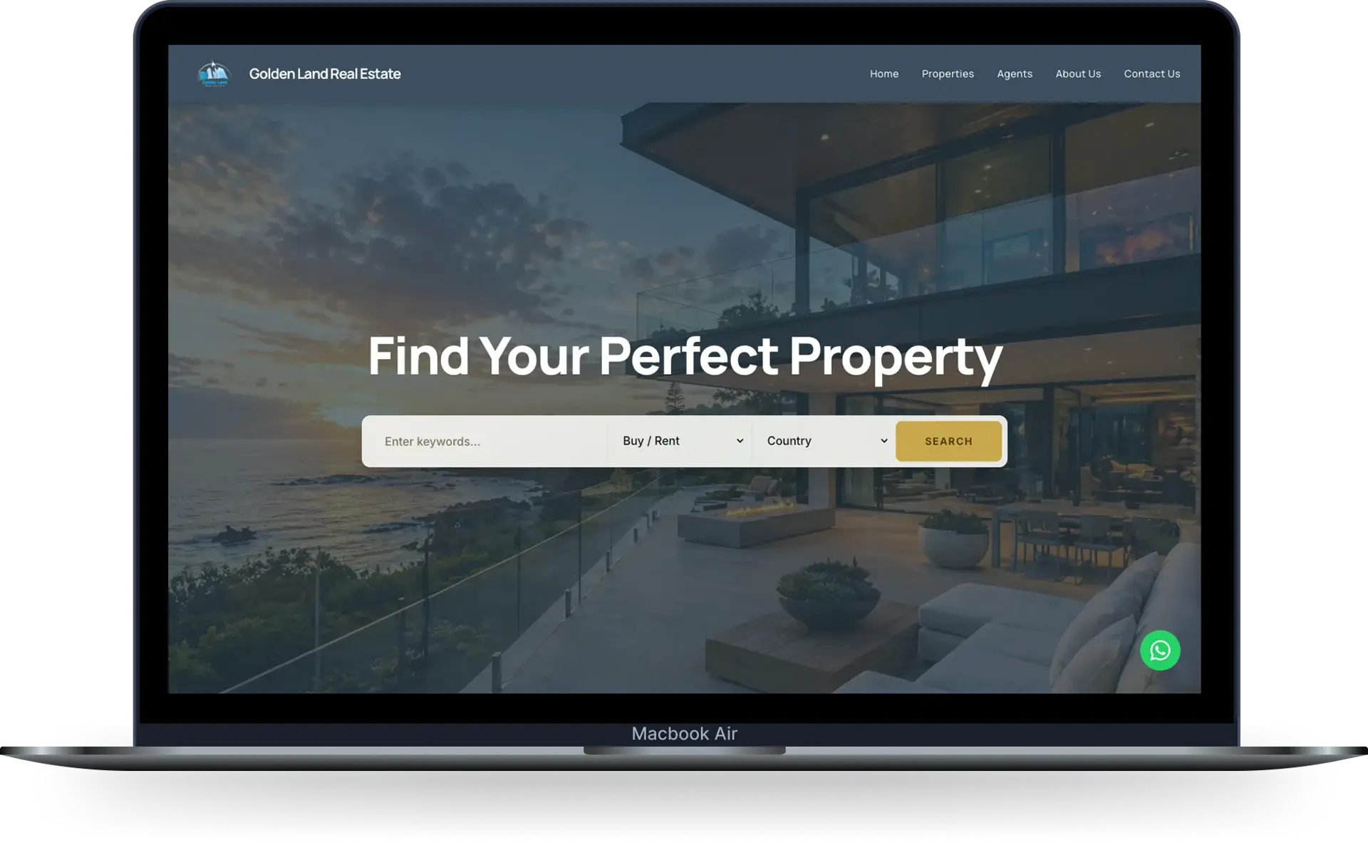 Golden Land Real Estate — desktop preview