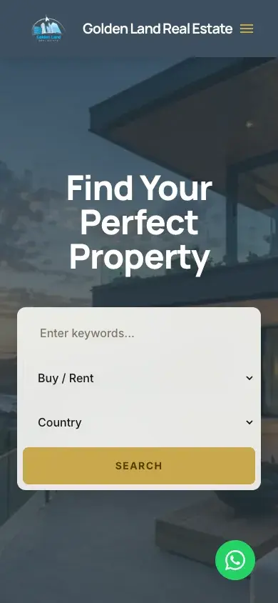 Golden Land Real Estate — mobile preview