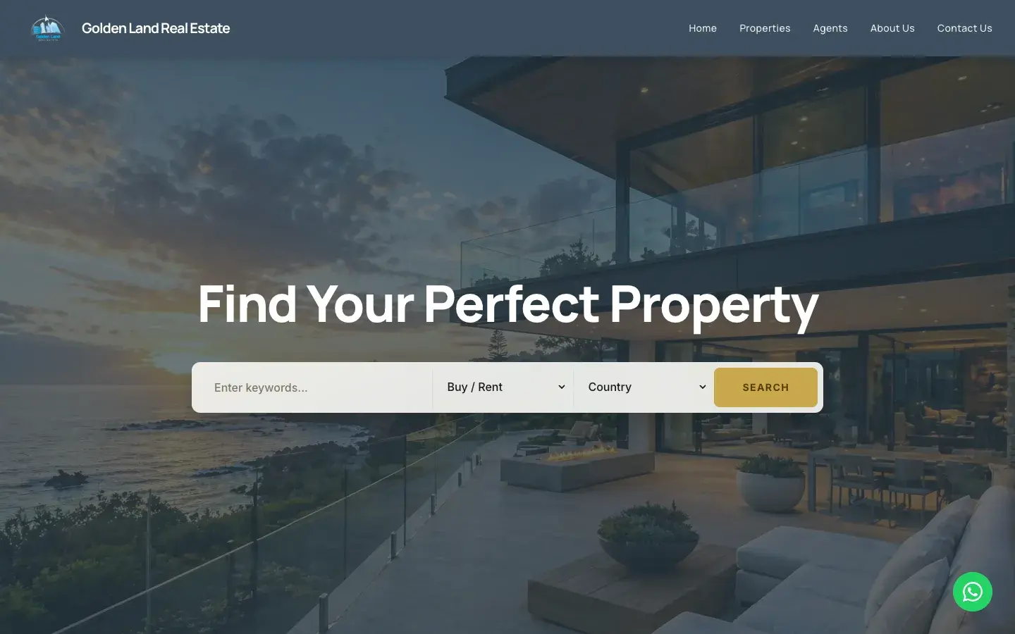 Golden Land Real Estate — desktop view