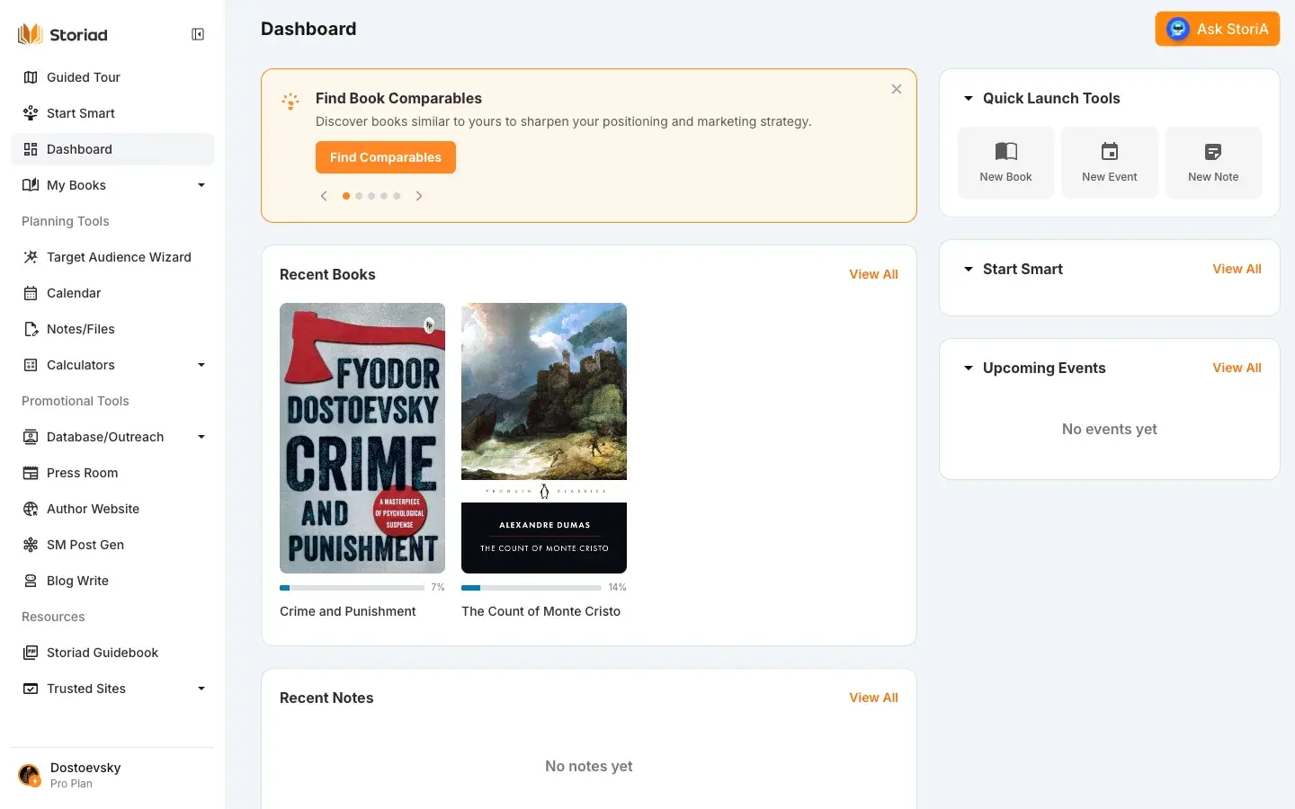 Storiad — desktop view